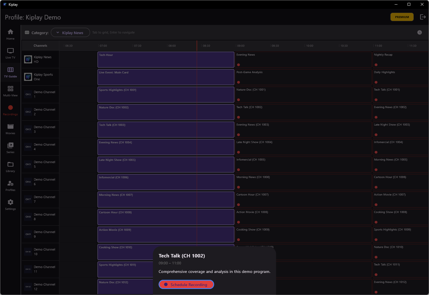 Scheduling Recordings